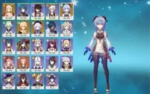 Ganyu, Yoimiya, Mona, Qiqi, 2 armas 5*  Ar45