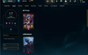 Conta Unranked com 45 Champs e 17 Skins + 1 Fragmento