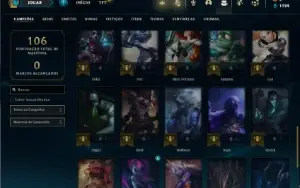 Conta Unranked com 45 Champs e 17 Skins + 1 Fragmento