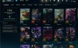 Conta Unranked com 45 Champs e 17 Skins + 1 Fragmento