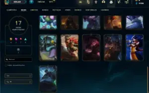 Conta Unranked com 45 Champs e 17 Skins + 1 Fragmento