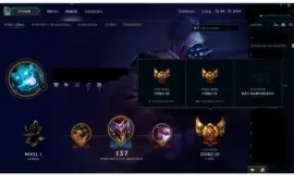 CONTA LEAGUE OF LEGENDS OURO 4/OURO3 BARATA!!