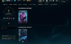 Unranked com 22 Champs e 2 Skins