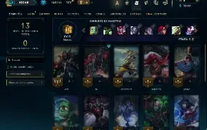 Unranked com 22 Champs e 2 Skins