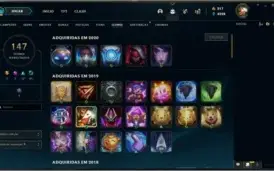 CONTA TOP LEAGUE OF LEGENDS COM 143 SKINS