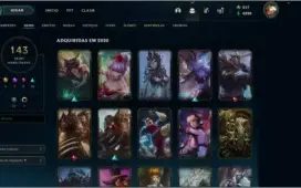 CONTA TOP LEAGUE OF LEGENDS COM 143 SKINS