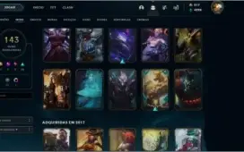 CONTA TOP LEAGUE OF LEGENDS COM 143 SKINS