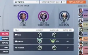 Conta overwatch top 500 muitas skins, moedas e passes