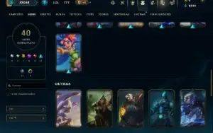 Unranked com 90 Champs e 40 Skins