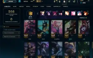 Unranked com 60 Champs e 26 Skins ( ADC / SUP / MID )