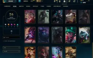 Unranked com 60 Champs e 26 Skins ( ADC / SUP / MID )