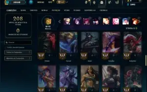 Unranked com 60 Champs e 26 Skins ( ADC / SUP / MID )
