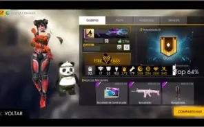 Conta de Free Fire Lv 60 gemada.