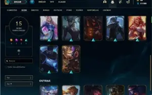 Conta Unranked com 52 champs e 14 Skins