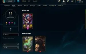 Conta Unranked com 52 champs e 14 Skins