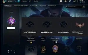 Conta Unranked com 52 champs e 14 Skins