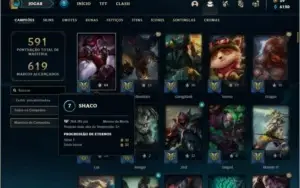 Conta platina 4 com TODOS os champs e 414 skins + RARA