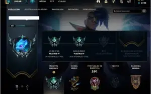 Conta platina 4 com TODOS os champs e 414 skins + RARA