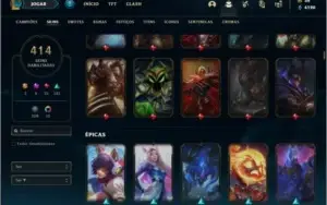 Conta platina 4 com TODOS os champs e 414 skins + RARA