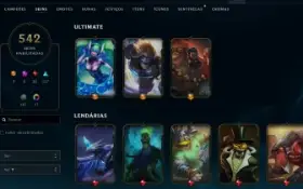 Conta De Lol Com 542 Skins, Esmeralda E Com Mmr Positivo