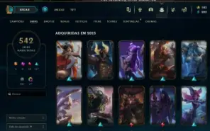 Conta De Lol Com 542 Skins, Esmeralda E Com Mmr Positivo