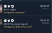 Conta Steam com CSGO-PRIME e Rocket league
