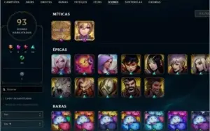 conta lol level 196, 70 skin e mmr bom gold 1
