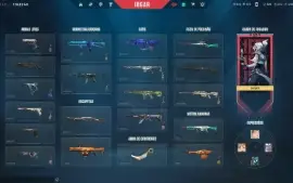 Prata 2 com TODOS os Champs e 247 Skins + Skins no Valorant