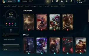 Esmeralda 4 com 130 Champs e 43 Skins + 2 Fragmentos