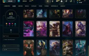Esmeralda 4 com 130 Champs e 43 Skins + 2 Fragmentos