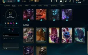 Unranked com 55 Champs e 21 Skins