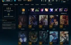 Unranked com 55 Champs e 21 Skins