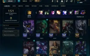 Unranked com 55 Champs e 21 Skins