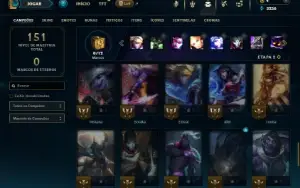 Unranked com 55 Champs e 21 Skins