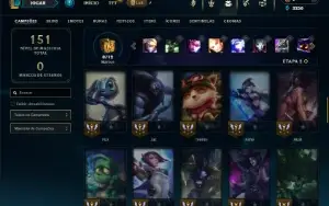 Unranked com 55 Champs e 21 Skins
