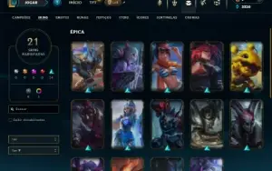 Unranked com 55 Champs e 21 Skins