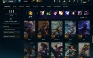 Unranked com 55 Champs e 21 Skins
