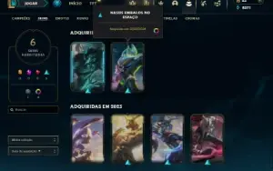 Unranked com 30 Champs e 6 Skins ( MAIN ADC )