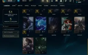Unranked com 30 Champs e 6 Skins ( MAIN ADC )