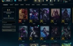 Unranked com 30 Champs e 6 Skins ( MAIN ADC )