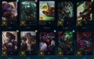 (LOL) CONTA PLATINA 3 MMR P1/D4 │ 50 SKINS, 58 CAMPEÕES