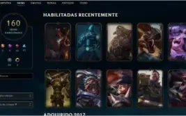 Conta lol s7 platina, 2k500 gastos em skins