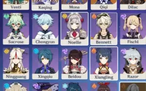 Conta genshin impact (11 personagens t5 e 4 armas t5)