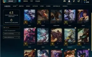 Conta Unranked com 15 Champs e 9 Skins (1 Ultimate)