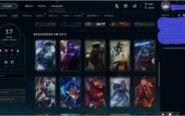 Conta nível 51 com 92 champs e 37 skins