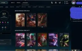 Conta nível 51 com 92 champs e 37 skins