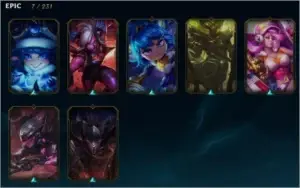Conta League Gold 1 - Skins vitoriosas
