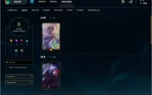 Conta League of legends, Diamante 5 , 44 Champs, 6 Skins
