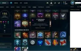 Conta LoL TODOS champions, Diamante1 s3 s4 s5, 173 skins.
