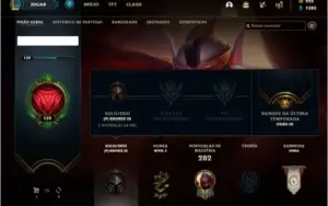 Conta bronze 3 com 120 champs e 153 skins